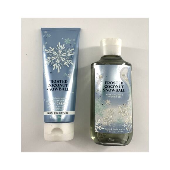 Bath & Body Works Frosted Coconut Snowball Body Cream Shower Gel Retired Set New - Picture 1 of 2